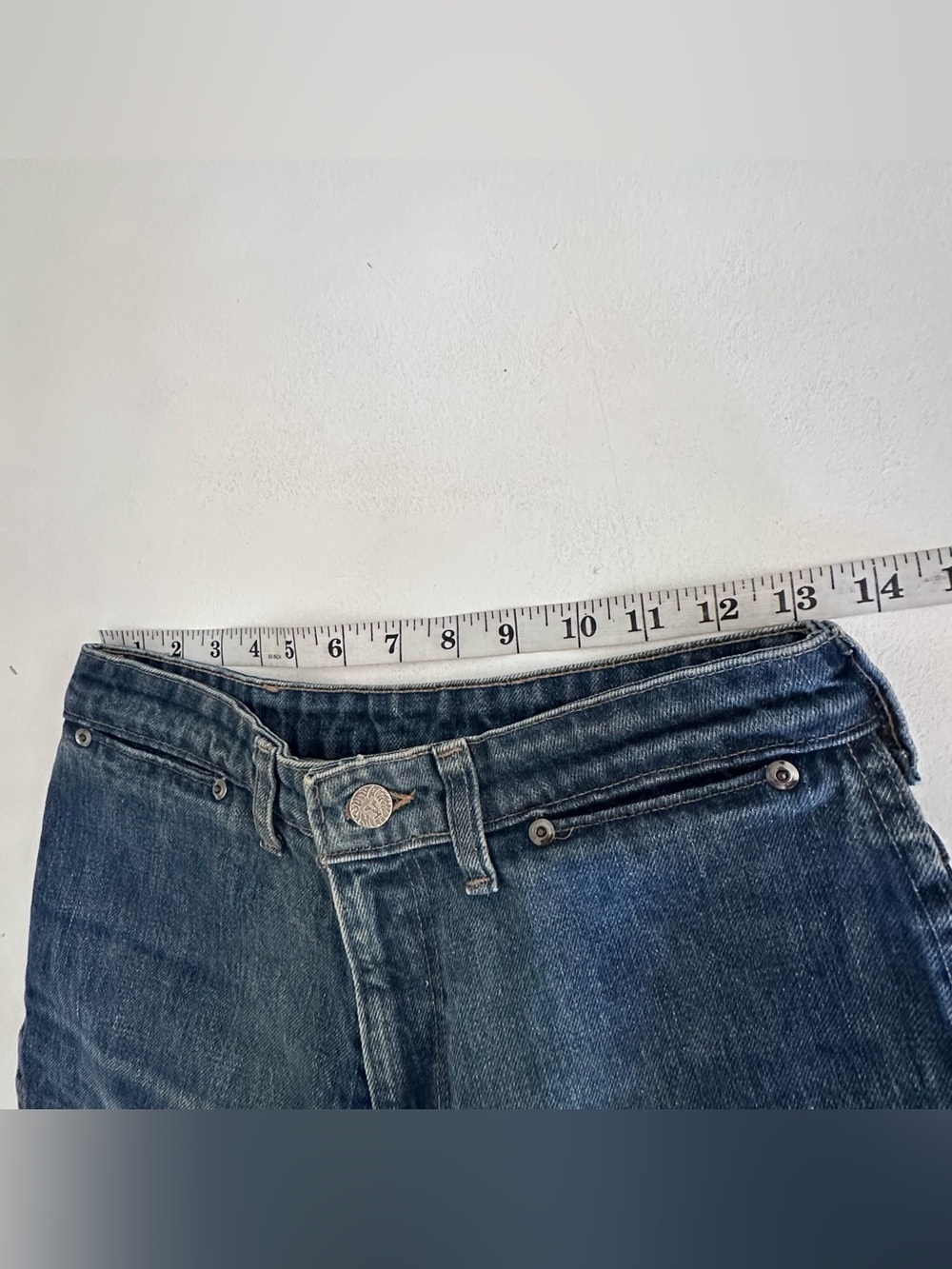 VTG 70s Anne Klein High Rise Western Yoke Straight Jeans Scovill zipper Size 12 - Picture 8 of 12